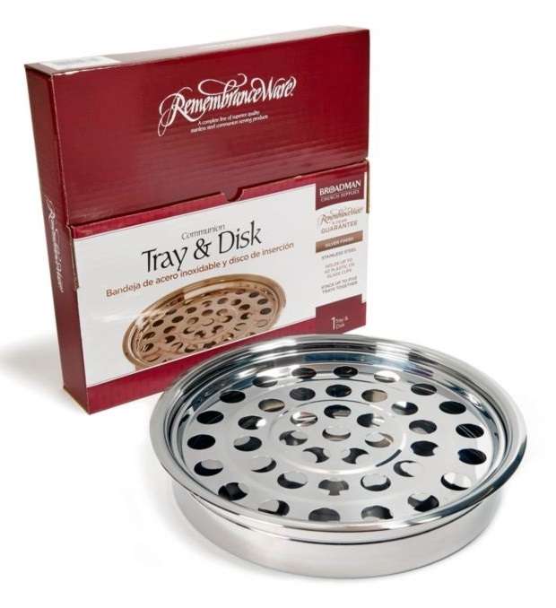 Holy Communion Tray Round Silver-polished 40-hole Stainless-steel Tray