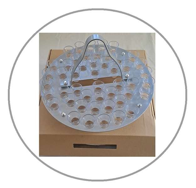 Holy Communion Tray Brushed Aluminium Stackable Communion Tray 48-hole with Cups