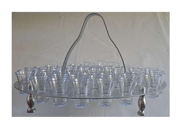 Holy Communion Tray Brushed Aluminium Stackable Communion Tray 48-hole with Cups