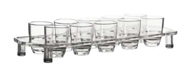 Holy Communion Tray Plastic 10 Hole Tray with 10 Plastic Cups (27 cm x 9 cm)