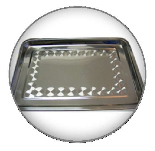 Stainless Steel Patterned Rectangular Communion Tray