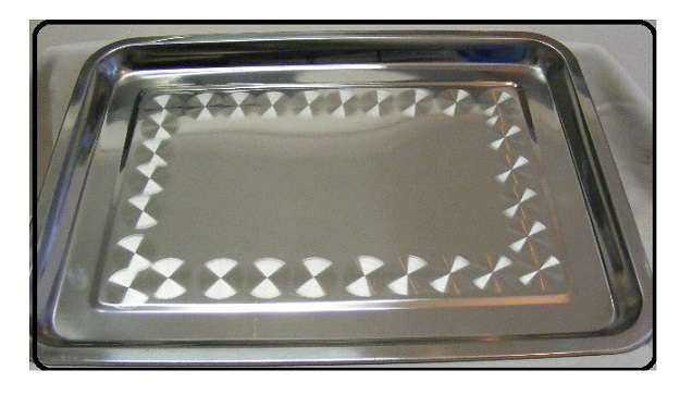 Stainless Steel Patterned Rectangular Communion Tray