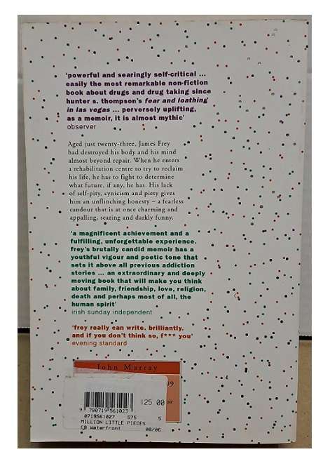 Book A Million Little Pieces 9780719561023 James Frey softcover 523 pgs