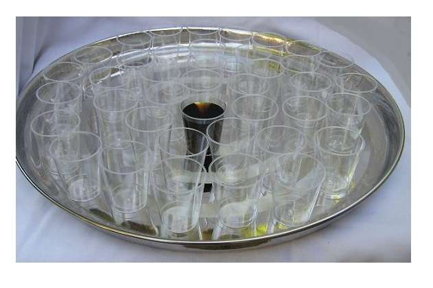Holy Communion Tray Stainless Steel 35 cm with Cups