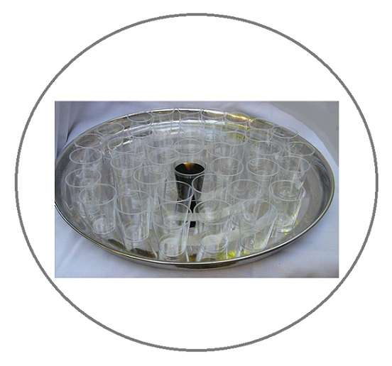 Holy Communion Tray Stainless Steel 35 cm with Cups