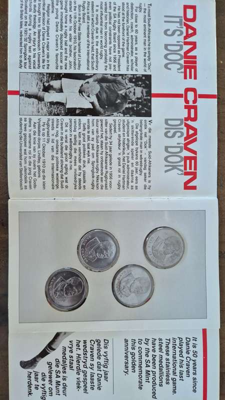 Danie Craven 50 year collectible coins