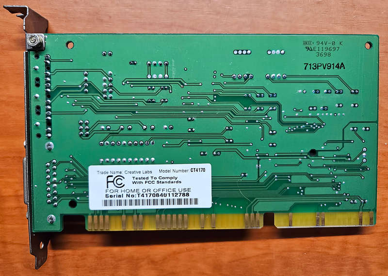 Sound Blaster Vibra 16 PnP ISA Sound (1997)  & Analog Joystick