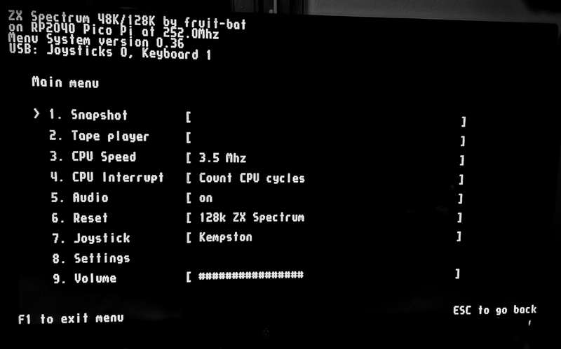 Raspberry Pico ZX Spectrum emulator