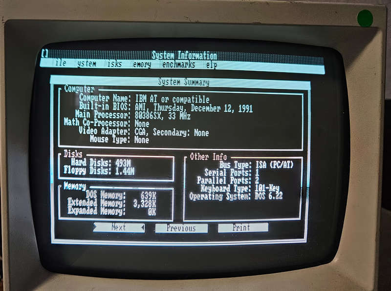 Vintage 386SX Desktop Computer (1993)