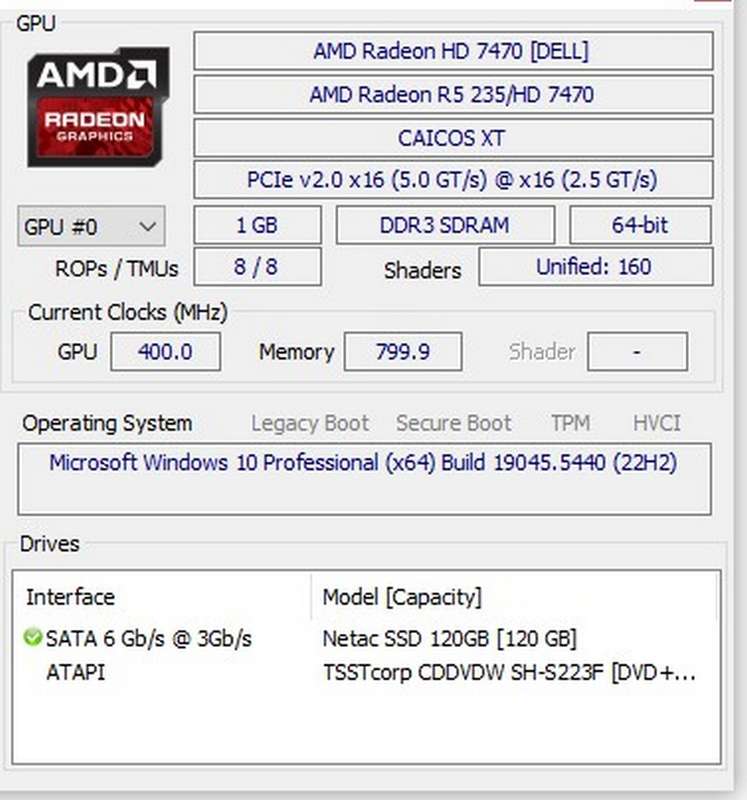 Windows 10 Desktop PC.  2.9Ghz Dualcore-4Gb RAM-120Gb SSD