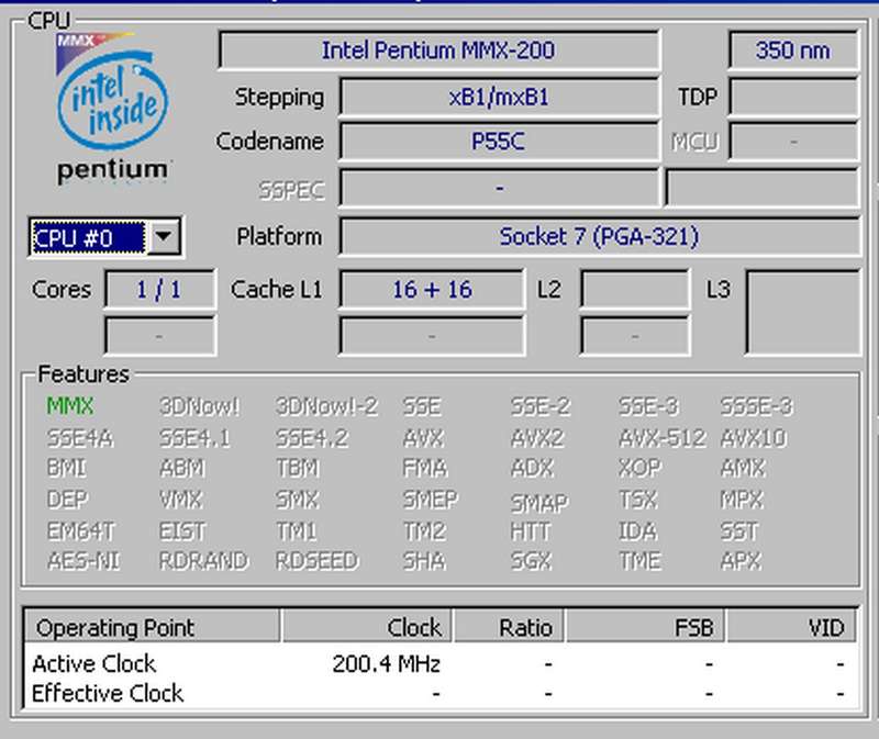 Pentium1 - 200Mhz MMX 1997