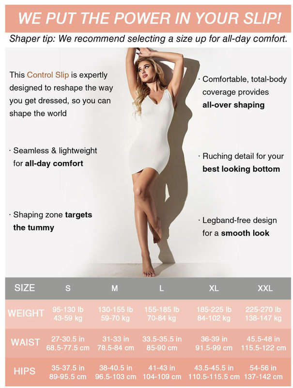 Sexy V Neck Tummy Control Shapewear Slip Dress