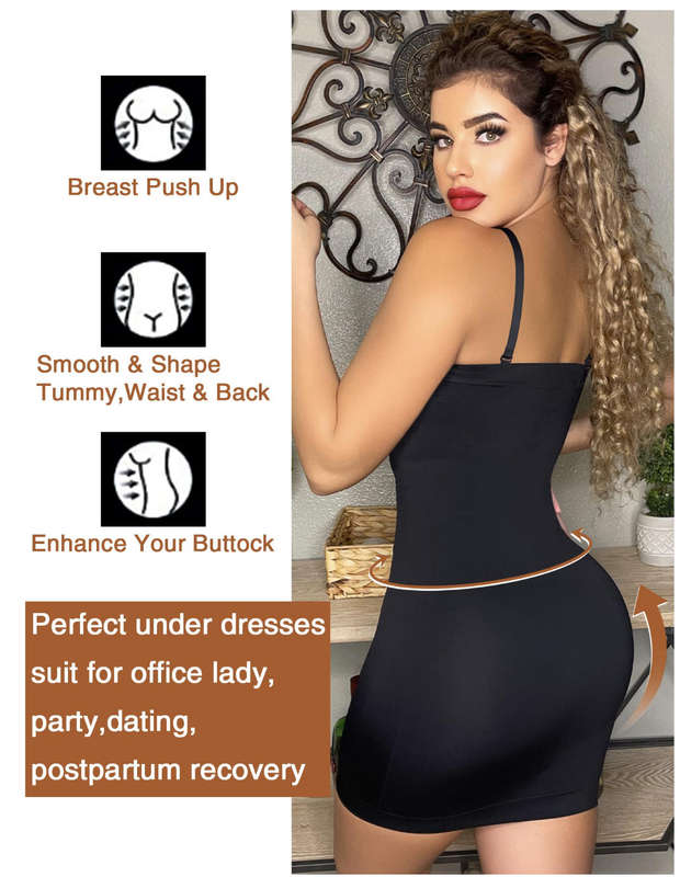 Detachable Straps Tummy Control Butt lift Shapewear Slips