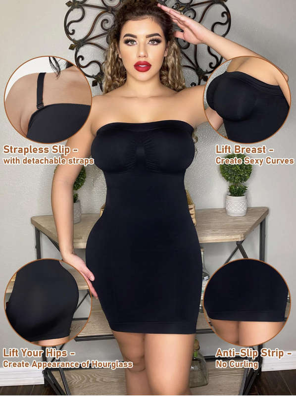 Detachable Straps Tummy Control Butt lift Shapewear Slips