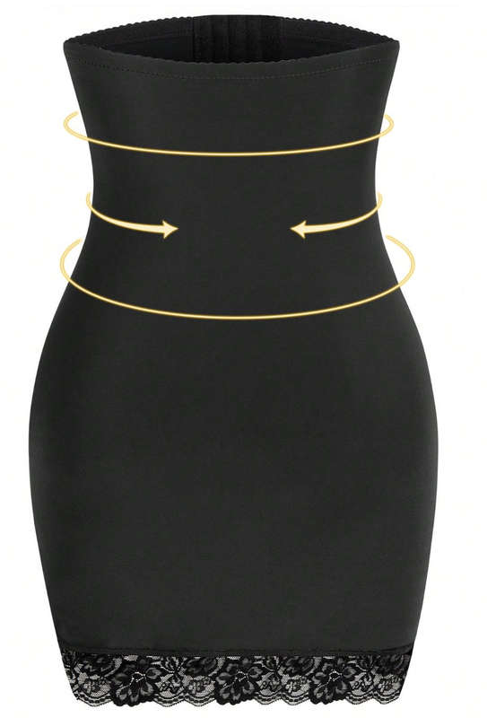 Hook And Eye Front Lace Trim Shapewear Slips