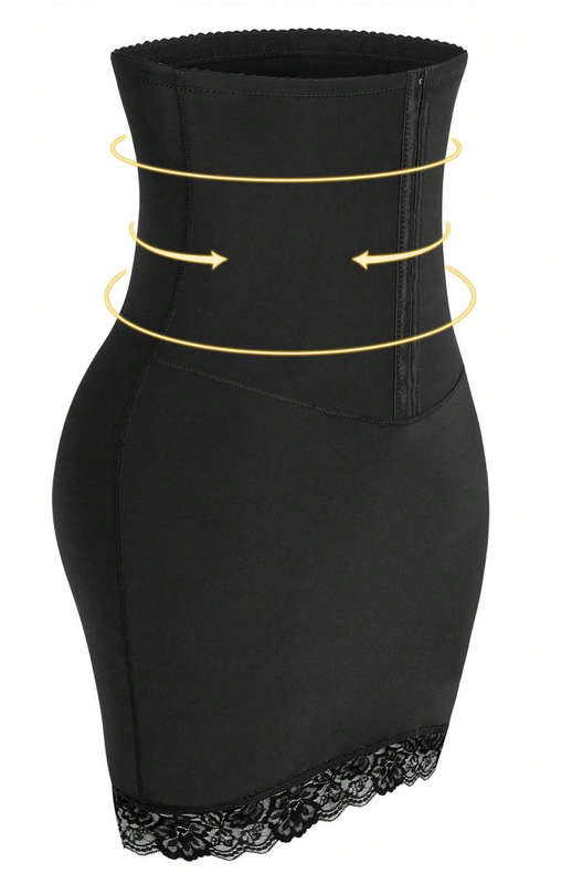 Hook And Eye Front Lace Trim Shapewear Slips