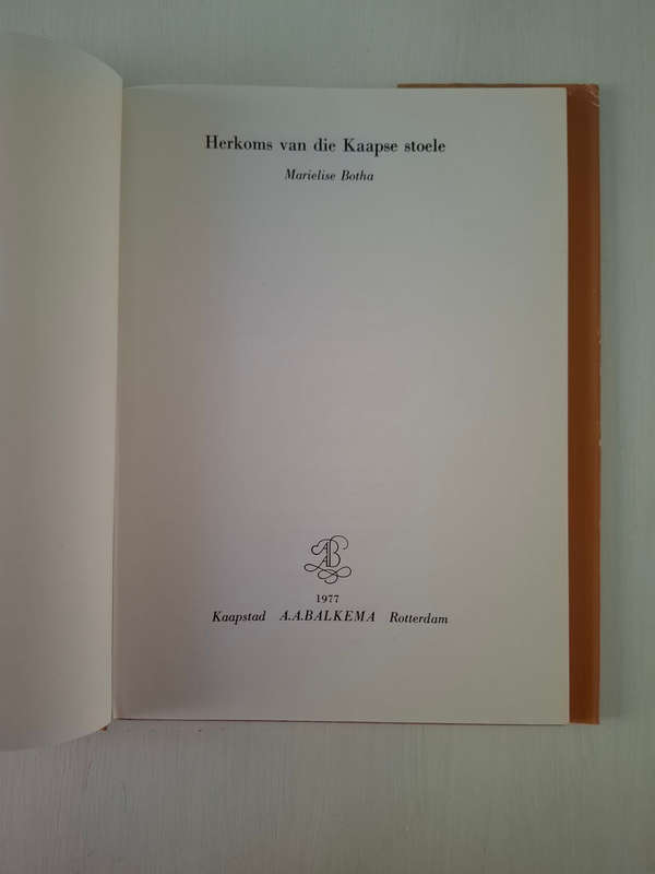 Herkoms van die Kaapse stoel (Marielise Botha)