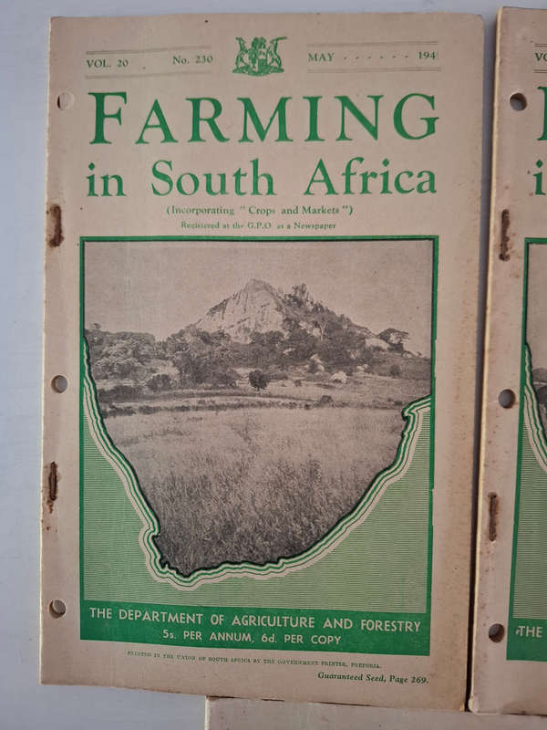3 X Farming in South Africa, Vol. 20 1945