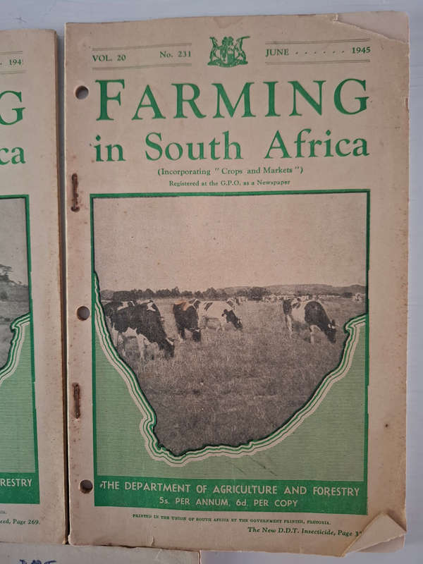 3 X Farming in South Africa, Vol. 20 1945