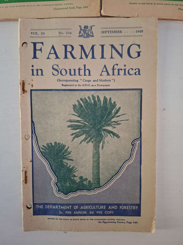 3 X Farming in South Africa, Vol. 20 1945