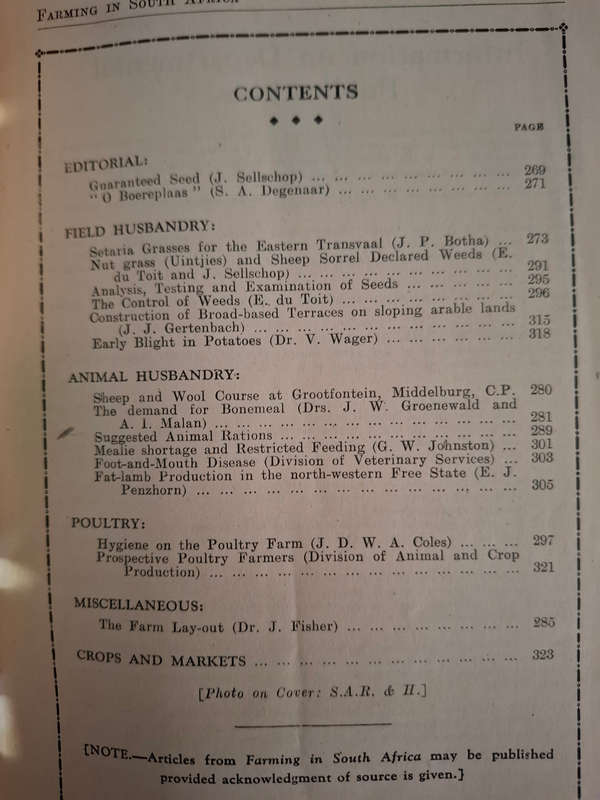 3 X Farming in South Africa, Vol. 20 1945