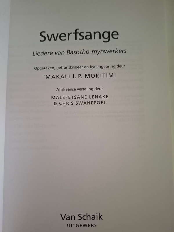 Swerfsange - Liedere van Basotho-mynwerke (M. I. P. Mokitimi)