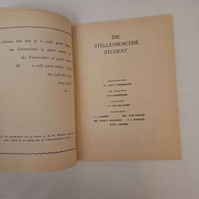 Die Stellenbosche-Student (April - Mei 1940) Intervarsity Spesiale Uitgawe