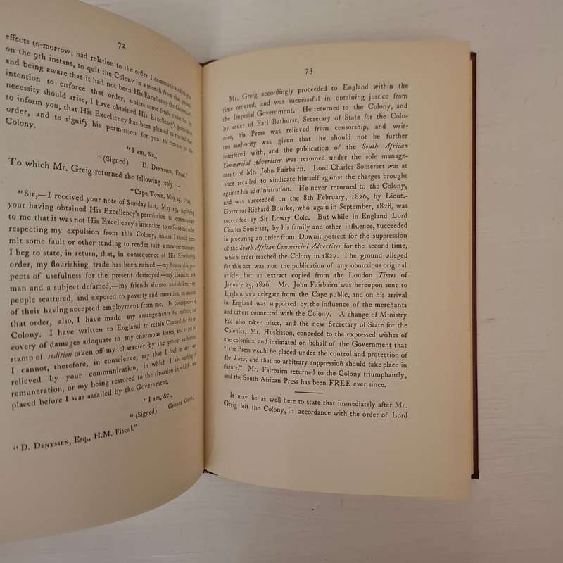 Sixty Years Ago, or, Reminiscences of the Struggle for the Freedom of the Press in South Africa and