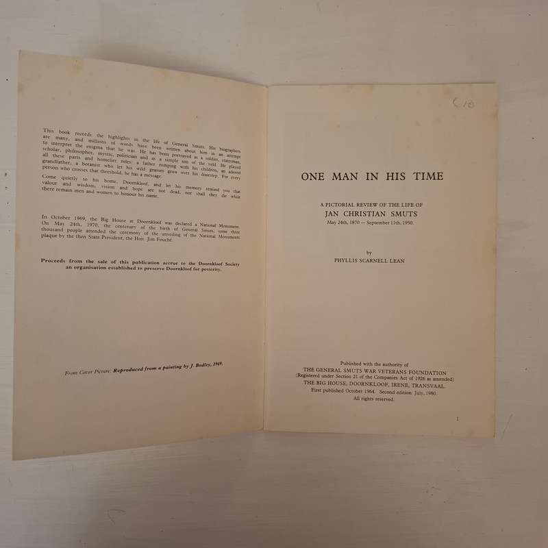 One Man in His Time - A pictorial review of the life of Jan Christian Smuts (Phyllis Scarnell Lean)