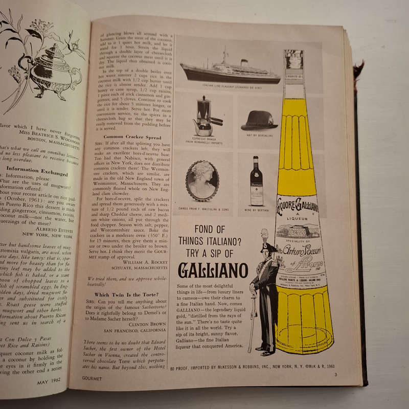 2 X Bound volumes of "Gourmet" magazine 1958 and 1962