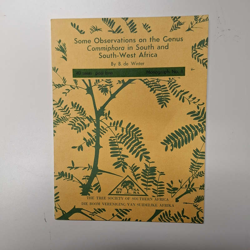 Some Observations on the Genus Commiphora in South and South-west Africa (B. De Winter)
