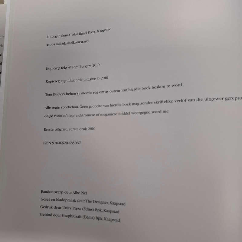 Karoo Pastoraal Fotografiese Essay (Tom Burgers) SIGNED