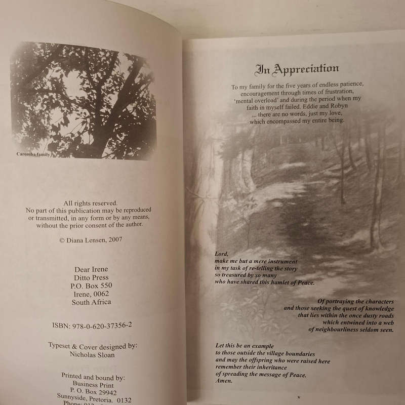 Dear Irene - An anecdotal account of how the village grew (Diana Lensen)