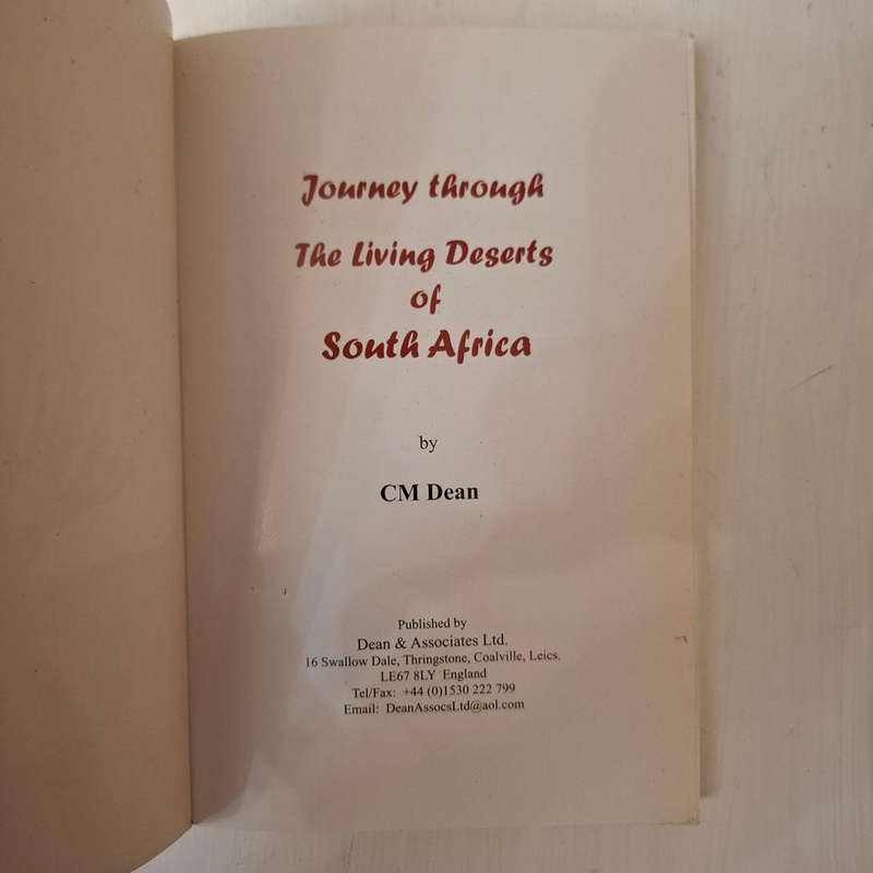 Journey Through the Living Deserts of South Africa (C. M. Dean)