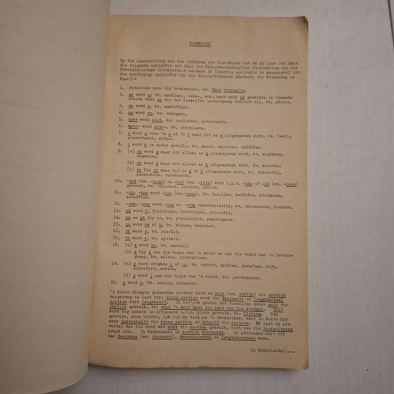 Lys van Terme in die Plantkunde (A.P. Goossens)