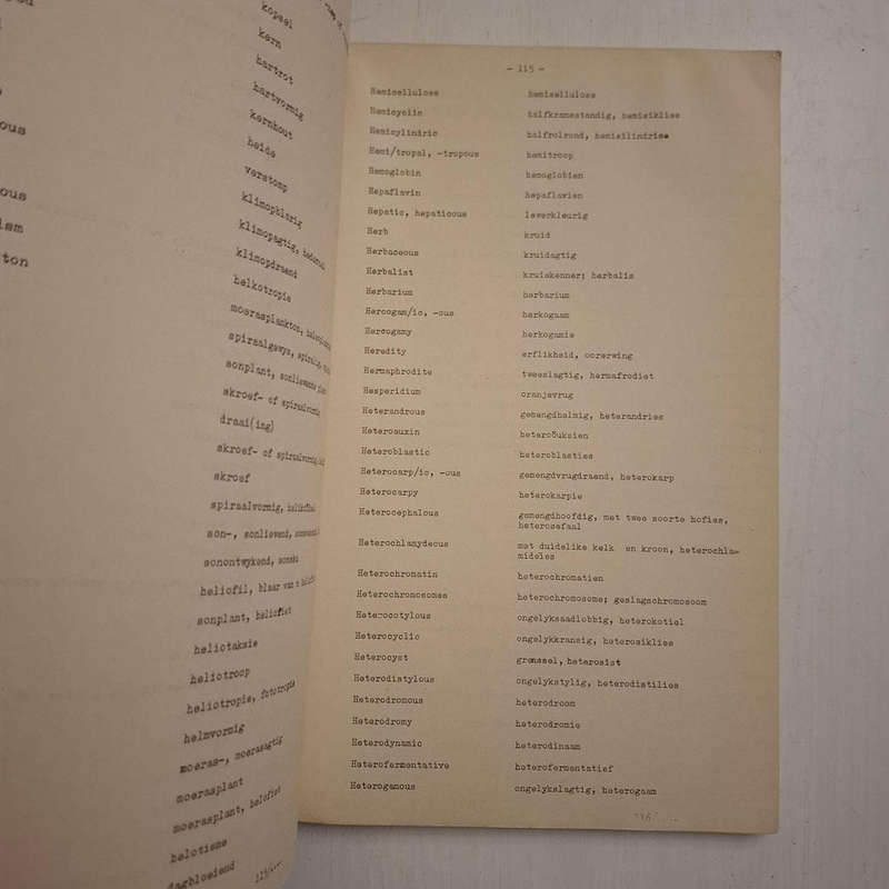 Lys van Terme in die Plantkunde (A.P. Goossens)