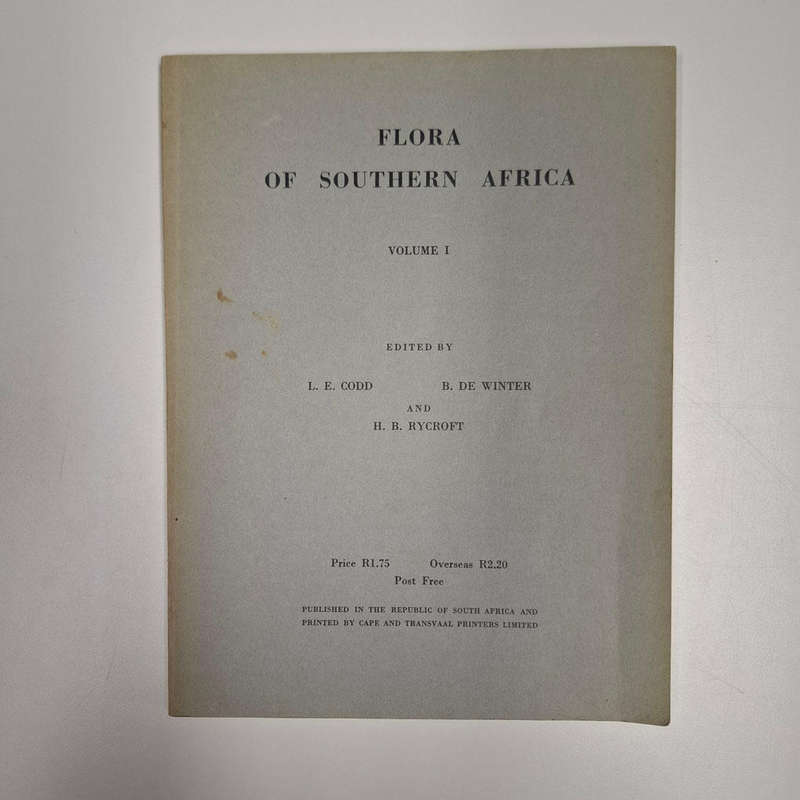 Flora of Southern Africa which deals with the territories of the Republic of South Africa, Basutolan