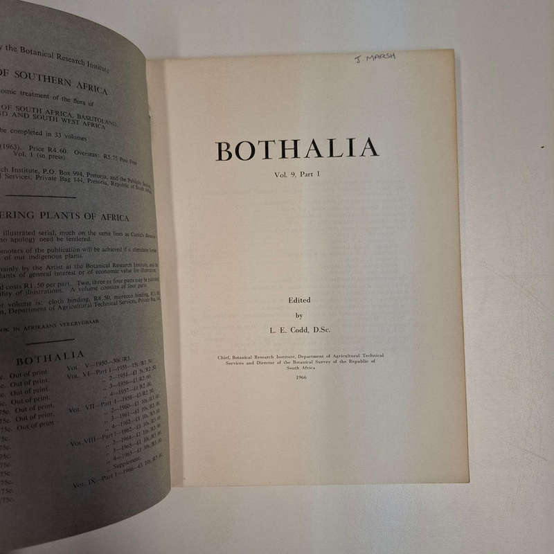 Bothalia Vol 9 Part I November 1966