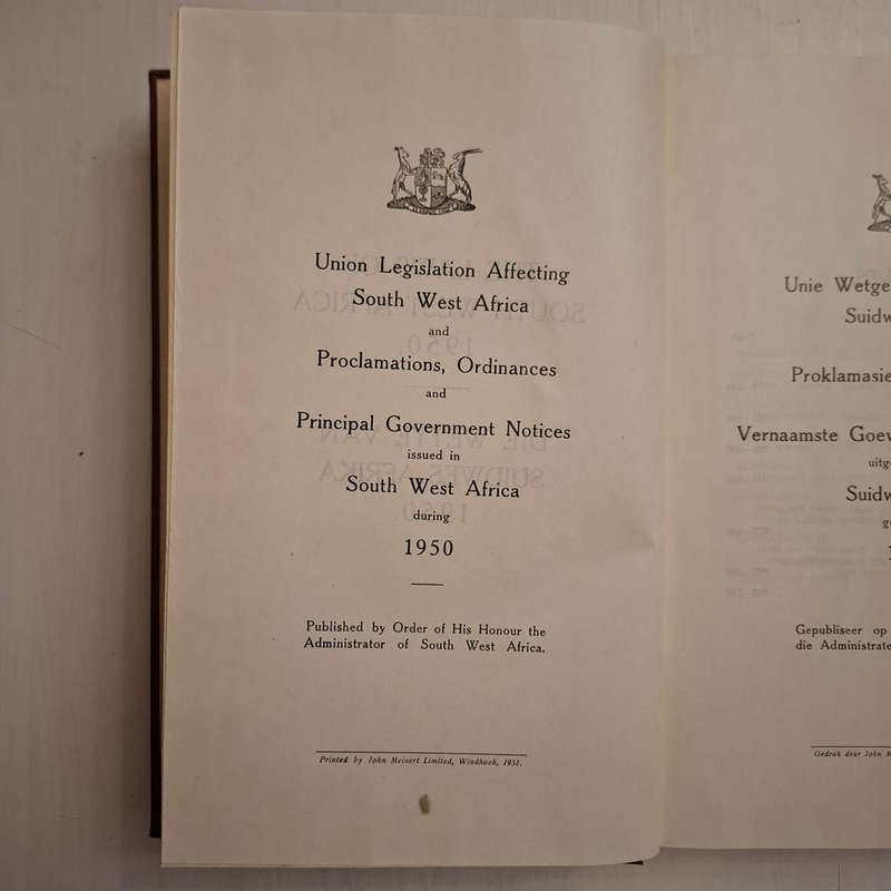 The Laws of South West Africa 1950 / Die Wette van Suidwes-Afrika 1950