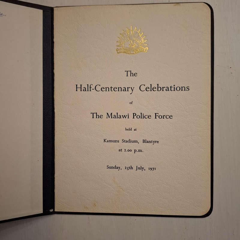 Programme: The Half-Centenary Celebrations of the Malawi Police Force