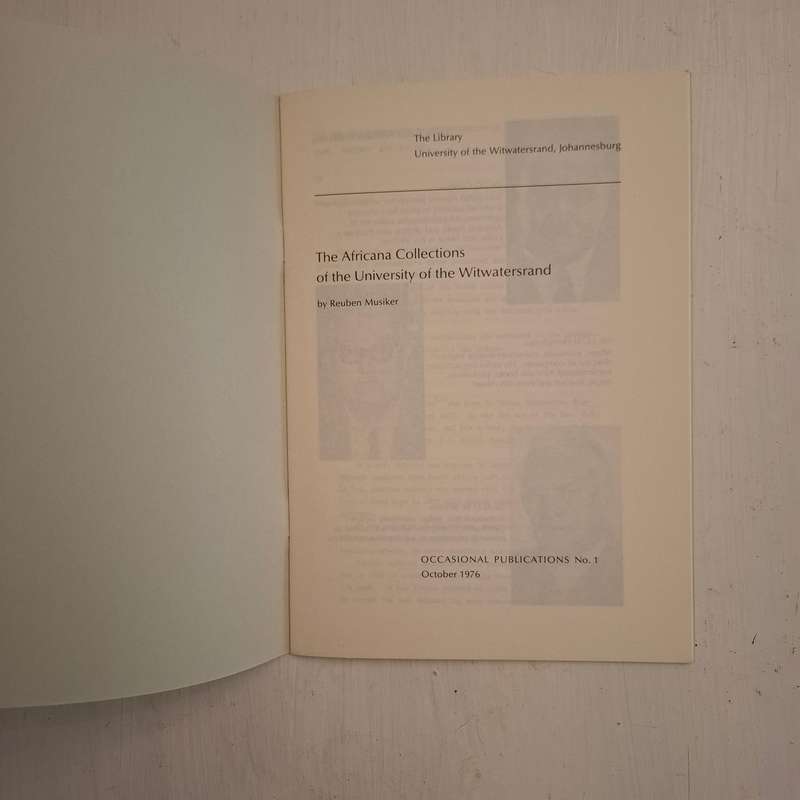 The Africana Collections of the University of the Witwatersrand by Reuben Musiker