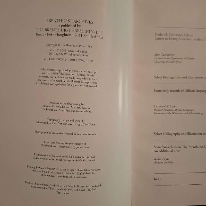 Brenthurst Archives - Footnotes to History From The Brenthurst Library, Johannesburg the Private Afr
