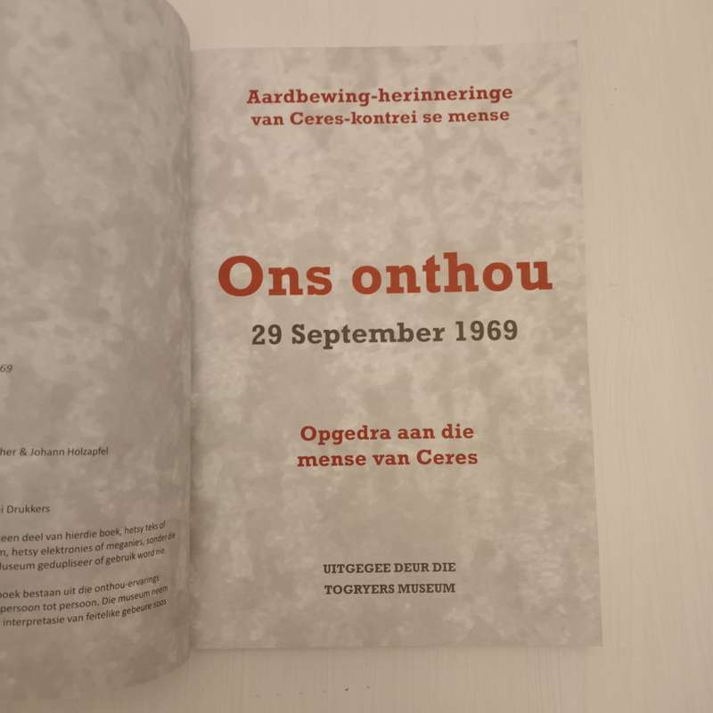 Ons onthou 29 September 1969 Aardbewing-herinneringe van Ceres-kontrei se mense