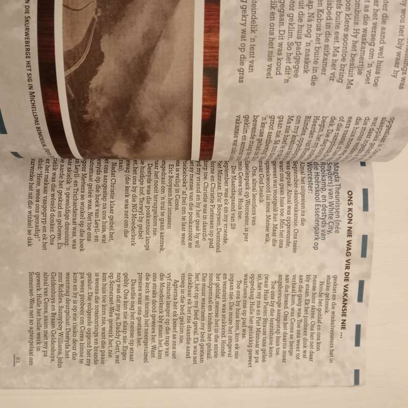 Ons onthou 29 September 1969 Aardbewing-herinneringe van Ceres-kontrei se mense