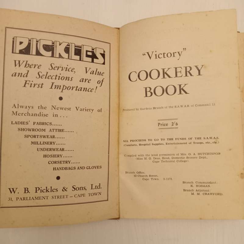 "Victory" Cookery Book: South African Women's Auxiliary Services