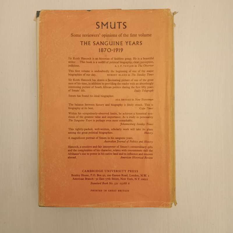 Smuts, The Fields Of Force 1919 - 1950  (W.K. Hancock)