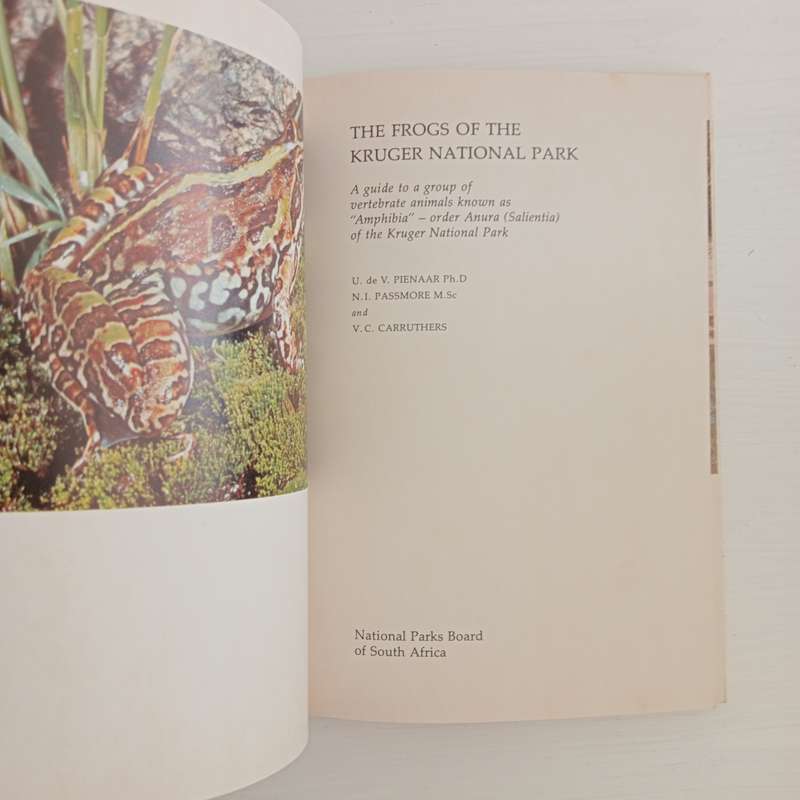 The Frogs of the Kruger National Park. A guide to a group of vertebrate animals known as "Amphibia"