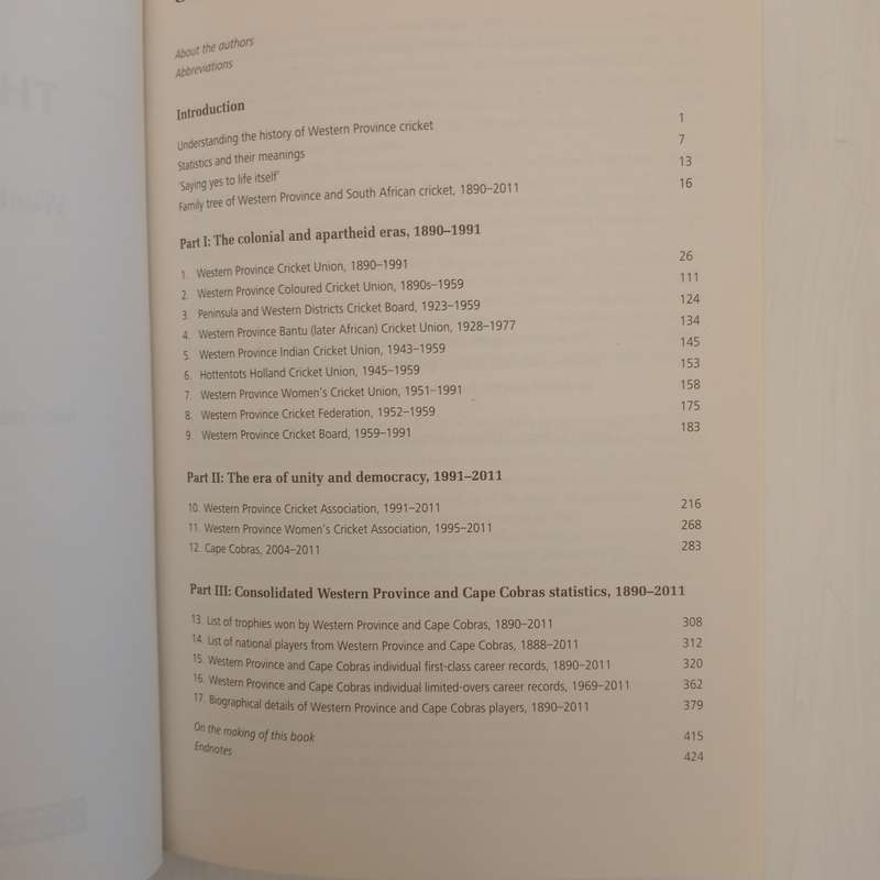 The Blue Book : A History of Western Province Cricket, 1890-2011