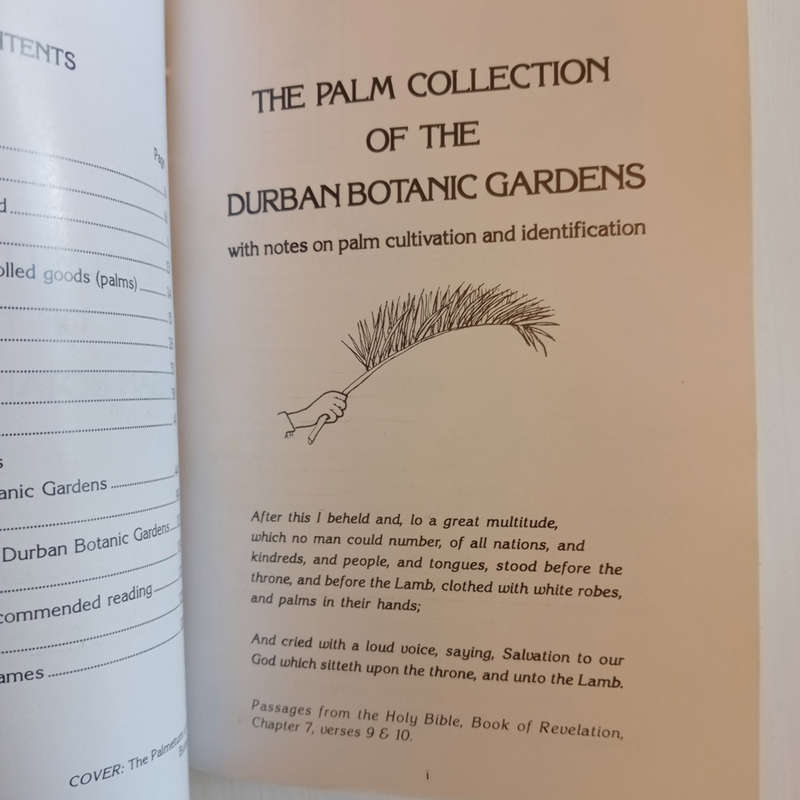 The Palm Collection of the Durban Botanic Gardens: With notes on palm cultivation and identification