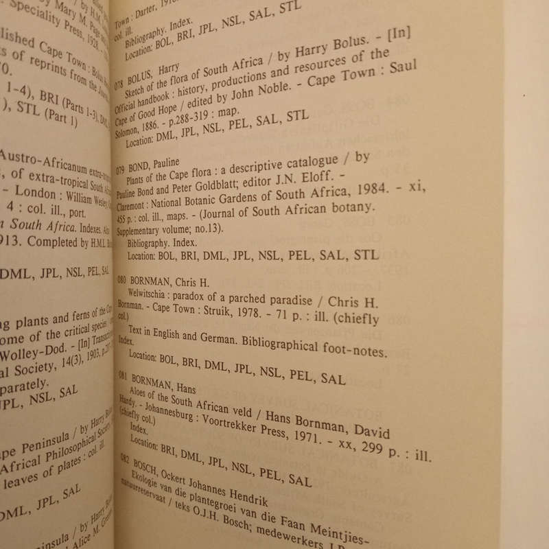 Southern African botanical literature, 1600-1988 (A. S. Kerkham)